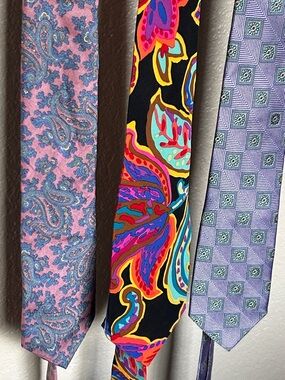 3 Men's 100% Silk Tie Bundle